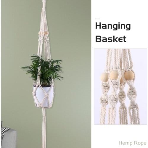 4pcs set Decor Hanging basket Small macrame wall handcrafted plant hangers Garden Macrame Plant Hanger Flower Pots Decor Rope