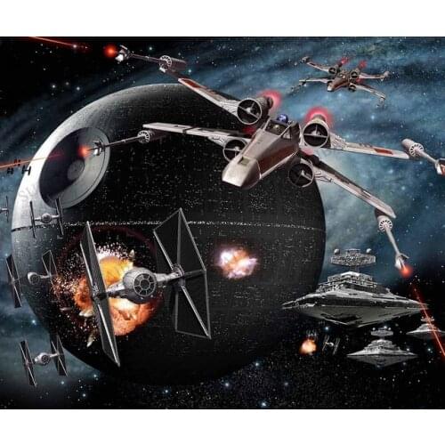 Outer Space Universe Star Ship Battle Background Boys Birthday Party Spaceship Photo Backdrop Photography Vinyl Wallpaper Wall