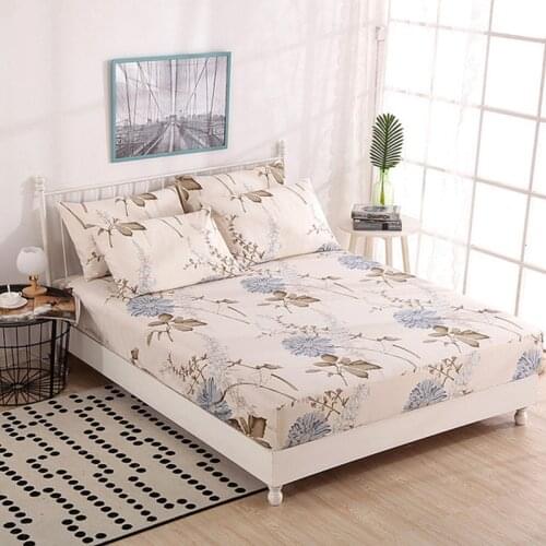 Beauty Floral Mattress Cover for Bed Quilted Fitted Sheet for Single Double Bed XF861-1 (Support Dropshipping)