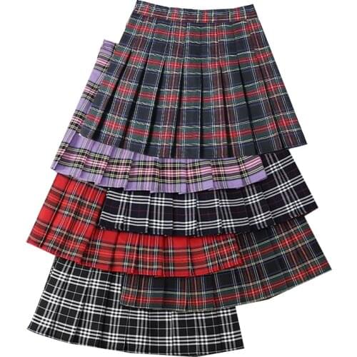 Summer Y2k Plaid Pleated Women Skirt Black High Waist Short Safety Lining Korean Fashion School Uniform A-Line Girl Mini Skirts