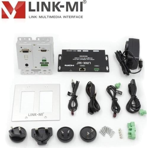 LINK-MI 4K 40M HDBaseT HDMI+VGA Wallplate Extender 70m under 1080p 40m under 4K HDR10 3D 18Gbps