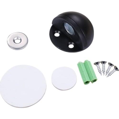 Magnetic Nail-free Floor Mounted Door Stopper Stainless Steel Non Punching Sticker Hidden Door Holders Home Improvement