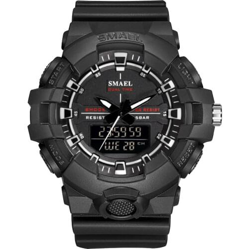 Fashion Smael Top Brand Men Watches Waterproof 50m Military Sport Watch Led Clock Army Alarm Relogio Montre Digital Wristwatches