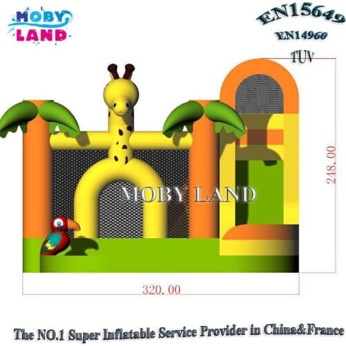 New Arrival Home Use Inflatable Bouncer With Slide Giraffe Yard Water Park