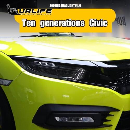 Front Headlamp Car Styling Sticker For Honda civic 10th Fc1 2016 to 2021 TPU Smoked Black Headlights Protector Film accessories