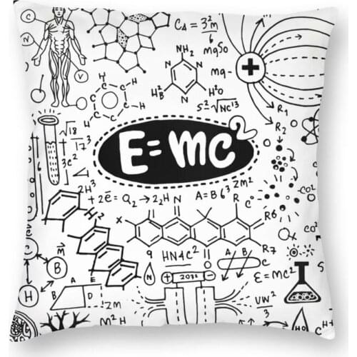 Soft Formulas Physics Chemistry Teacher Throw Pillow Cover Home Decor Square Science Math Cushion Cover 45x45cm for Living Room