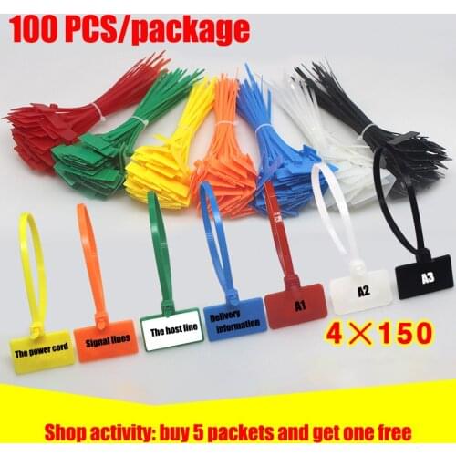 Nylon Binding Band 100 Pcs 4 * 150 Wide Wire Harness Plastic Binding Band Fixed Cable Marks Signs