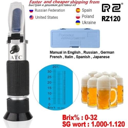 Brazil Refractometer Alcohol Meter ATC RZ118 RZ120/126 RZ127 Portable Refractometer for Saltwater Sugar Measuring Pet Hemoglobin