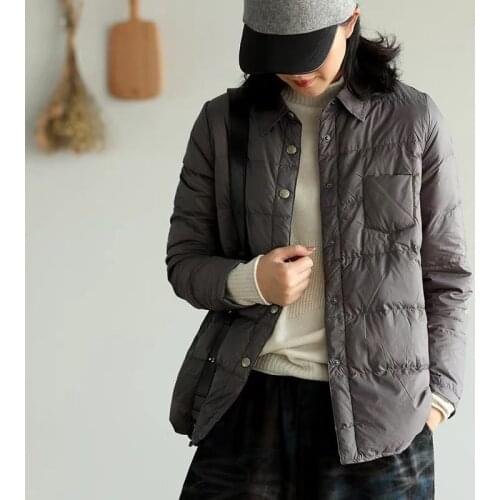 SEDUTMO 2020 Winter Thin Duck Down Coat Women Ultra Light Slim Jackets Autumn Fashion Casual Pocket Short Parkas ED1327