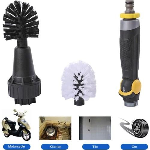 Car Clean Tools Car Tire Wheel Brush Automatic Car Wash Brush Water-powered Turbine For Rims Engines Bikes Equipment Washing