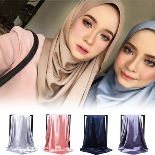 Performance Silk Scarf Travel Sunscreen Shawl Headscarf Monochrome Ethnic Wind Bag Headscarf Pure Color Generous Scarf 90cm