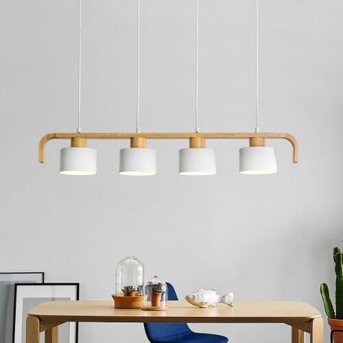 Nordic log restaurant led chandelier lighting modern minimalist household macaron bar table lamp indoor dining room chandelier