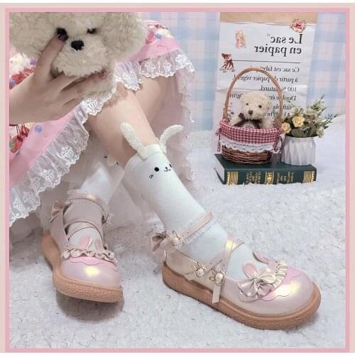 Big size 41 Sweet Girls Female Kawaii Japanese Cute Anime Lolita Shoes Women Harujuku Jk Uniform Loli Shoes Feminine Platform