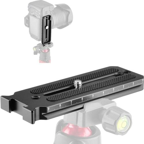 Univeral Camera Tripod Quick Release Plate Vertical Horizonal Plate Microphone Vlog Bracket with Cold Shoe Mount for Arca Swiss