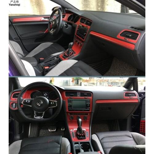 Interior Central Control Panel Carbon Fiber Protection Stickers And Decals Car styling For VW Volkswagen Golf 7 MK7 Accessories