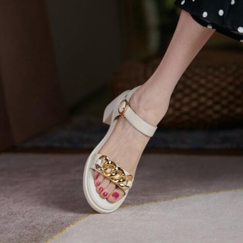 2021 Summer Open-Toe Platform Shoes Women Genuine Cow Leather Sandals For Women