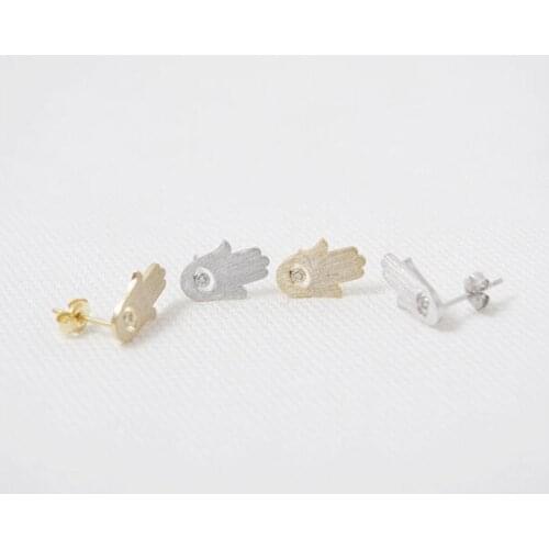 Small Wholesale10 Pairs Crystal Palm Stud Earrings 3 Colors Available Fashion Women Accessories Jewelry Gift