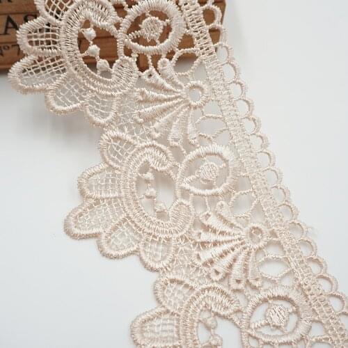 14 yards Lace Trims Ribbon for Dresses Trimmings Home Textiles Applique Sewing Accessories Apricot Strip Lace Fabric 8 cm 3 cm