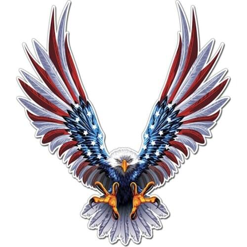 17x15.1cm Funny Bald Eagle American Flag Car Sticker Automobiles Motorcycles Exterior Accssories PVC Decal