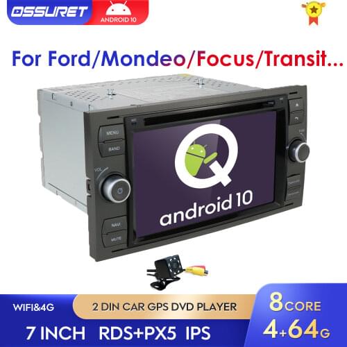 2 Din DSP IPS Car DVD Player Android10 GPS In Dash For Ford Transit Focus Connect S-MAX Kuga Mondeo car radio multimedia Wifi