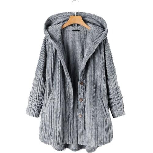 AECU 2021 Faux Fur Women Jacket Coats Winter Plus Sizes Coat M-5XL Hoodies Elegant Loose Female Warm Outwear Cardigan Streetwear