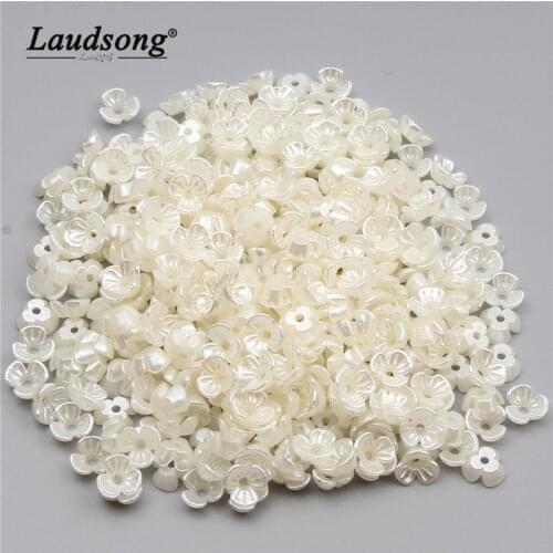 7/10MM Carved Flower Acrylic Beads Lmitation Pearl Spacer For Charm Bracelet Necklace Jewelry Making DIY Supplier Accessories