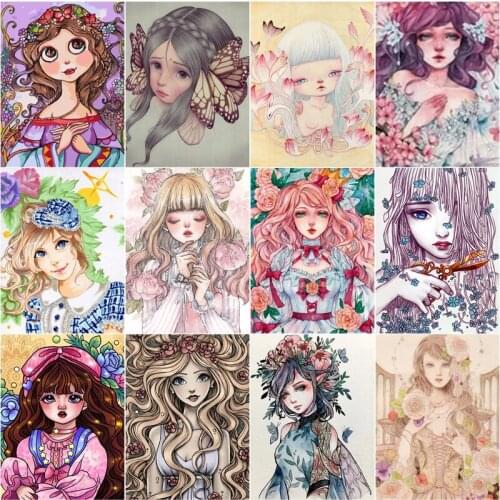 Diy 5D Diamond Painting Cartoon Grils Diamond Embroidery Cross Stitch Full Round/square Drill Rhinestones Home Decoration Art