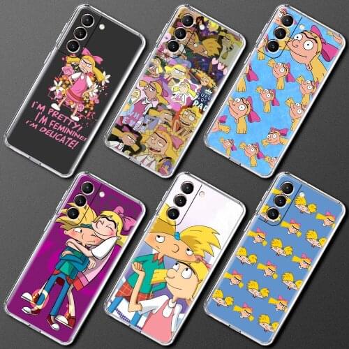 Case for Samsung Galaxy S20 FE S21 Ultra S10 Plus Phone Cover Note 20 10 Lite S9 Transparent Back Soft Coque Hey Arnolds Cartoon