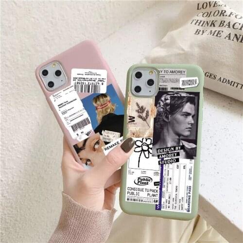 Fashion Retro Bar Code Label TPU Case for iPhone 12mini 7 8 Plus SE Candy color Soft Cover for iPhone Xs Max 11Pro 12pro Max XR