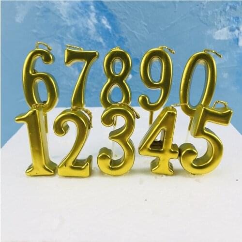 Party Decoration Golden Candles Number Home Cake Birthday Wedding Supplies