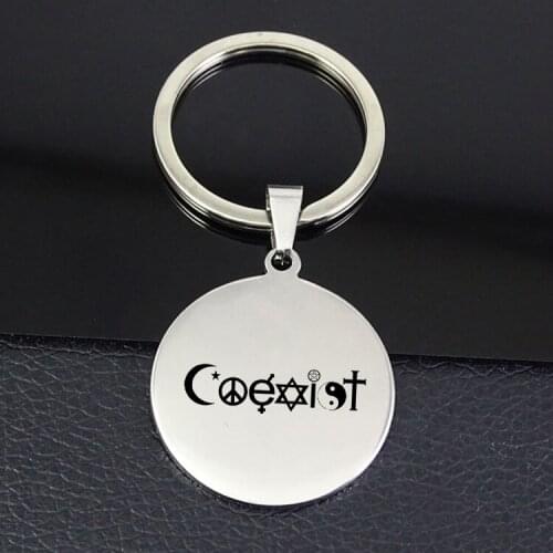COEXIST Bardian Keychain High Quality Keychains Jewelry Drop Shipping for Men and Women YP7381