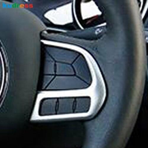 For Jeep Compass 2017 2018 2019 2020 ABS Matte Car Interior Steering Wheel Decorative Cover Trim Sticker Accessories 3pcs/set