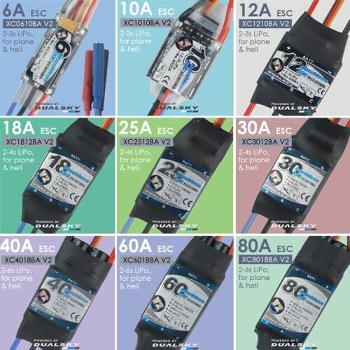 DualSky XController BA brushless & sensorless ESC V2 80A 60A 40A 30A 25A 18A 12A 10A 6A with UBEC for RC Car RC Model