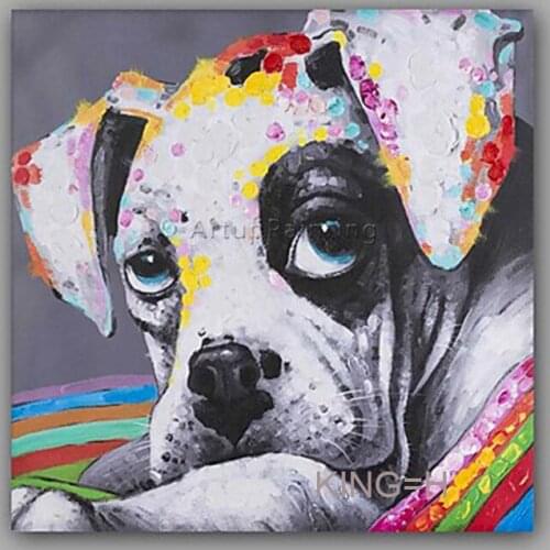 Artist hand painted high quality interesting French bulldog oil painting on canvas dog animal painting living room