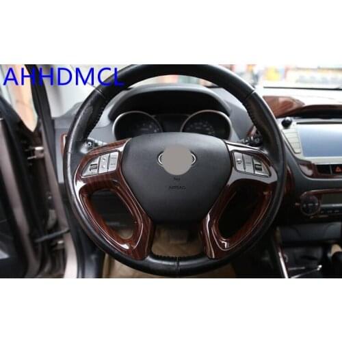 Car Interior Mouldings Modification Sequins Decorative Trim Frame Wooden Color For Hyundai ix35 2009 2010 2011 2012 2013 - 2017