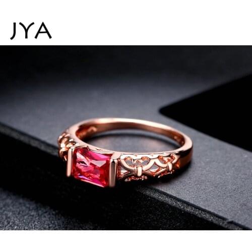 JYA Crystal Wedding Rings for Women Two Color Elegant Ring Setting Amazing Jewelry Best Love for Women Anillos Mujer Good Luck