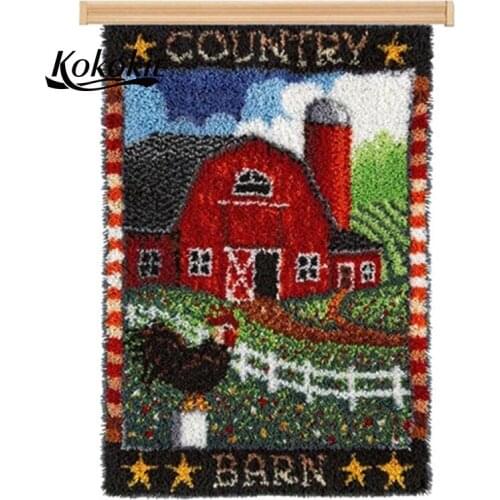 Latch hook kits for adults floor large printed canvas yarn carpet diy latch hook rug kits carpet embroidery carpet diy rug