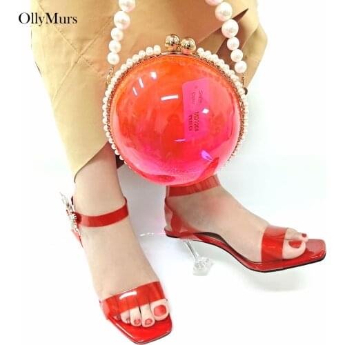 New Arrival Italian Pretty Shoes With Matching Bag Set Summer Elegant Stones Woman Shoes And Bag Set For Party Dress