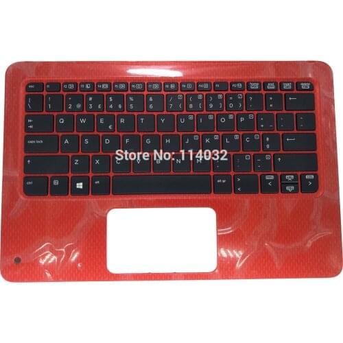 PO laptop keyboard for Probook X360 11 G1 EE Portuguese black kb red Palmrest TOP cover 6070B1118401 918554 131 brand new
