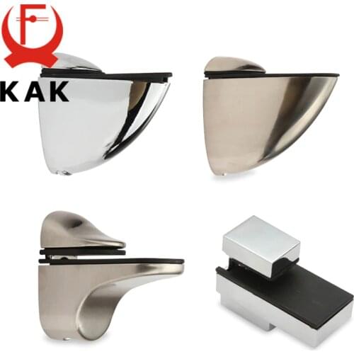 KAK Zinc Alloy Adjustable Glass Clamps Glass Plated Brackets Chrome Alloy Shelf Holder Support Clamp Holder For Glass Shelves