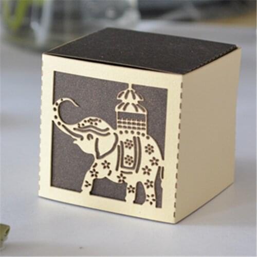 Christmas gifts laser cut cute elephant wedding favor box custom thailand style chocolate packing box