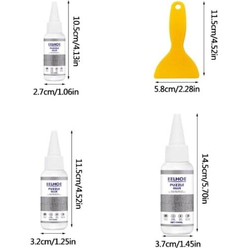 Self Apply Fast Dry Special Glue for Puzzle with Soft Plastic Scraper Non-Toxic Paper Jigsaw Caulk for Puzzles Drop shipping