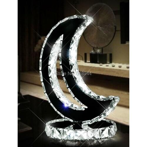 LED Decorative Light Luxury Crystal Table Lamps Bedroom Bedside Lamp Living Room Modern and Creative Moon Table Lamps