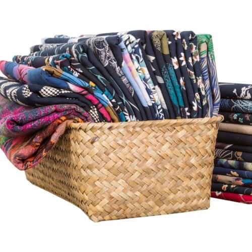 Summer small floral cotton fabric by the meter per for dress skirts clothing sewing striped flowers engraved printed cloth