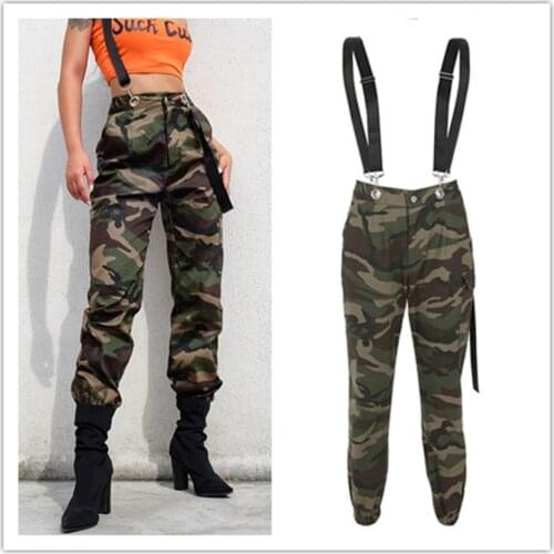 Street Jazz Dance Pants WomenS Camouflage Strap Pants Hip-Hop Jazz Dance Leisure Pocket Trousers Tide hip hop pant