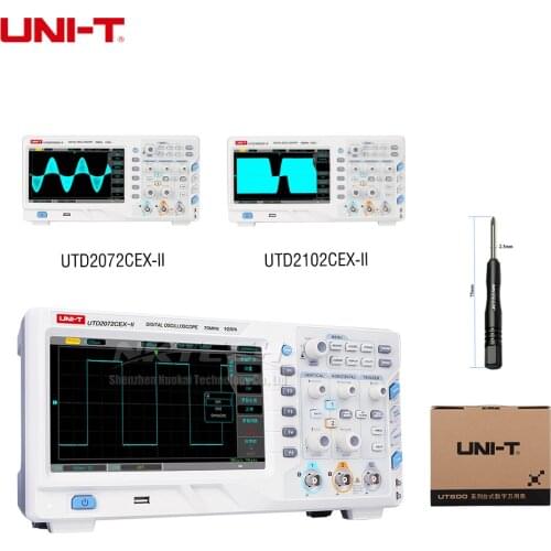 UNI-T UTD2102CEX-II UTD2072CEX-II Digital Storage Oscilloscope 2CH 100MHz Bandwidth 800x480 WVGA Phosphor 8Inch TFT 1GS/s 25kpts