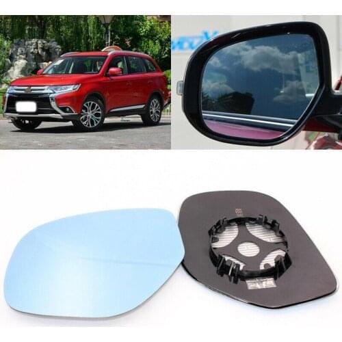 Blue mirror For Mitsubishi Outlander 2017 Side View Door Mirror Blue Glass With Base Heated turn single lamp