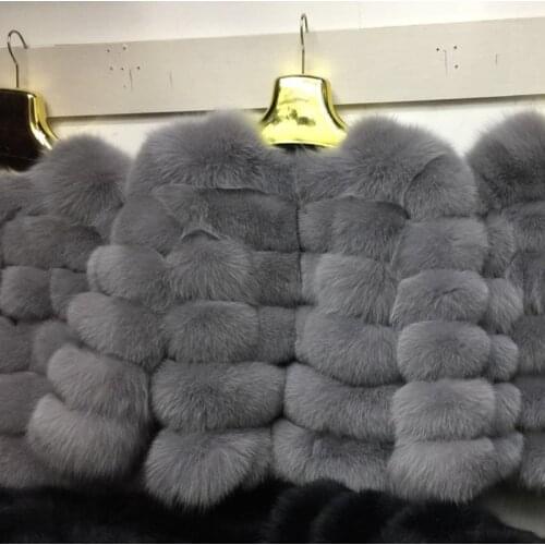 Women Warm Real Fox Fur Coat Short Winter Fur Jacket Outerwear Natural Blue Fox Fur Coats for Women