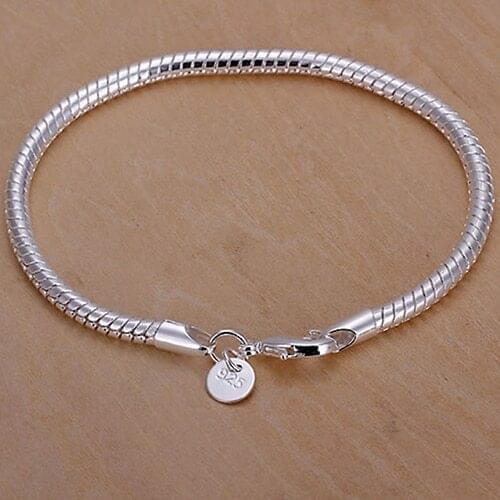 Womens Fashion Silver Plated Thin Bangle Shining Concise Bracelet Jewelry Gift