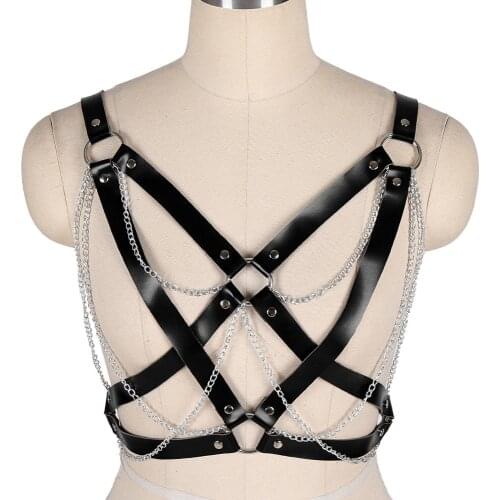 Body Bondage Chest Straps Leather Harness Sexy Women Leather Harness Garter Girl Sexy Lingerie Suspenders Erotic Accessories